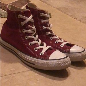 Converse high tops maroon size 7.5